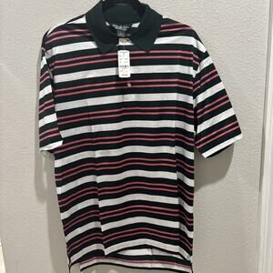 NWT Brooks Brothers Country Club Stripped Polo, Chest 42, L 30, Med Relaxed Fit
